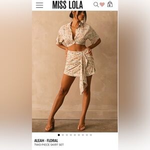 EUC Emory Park Women's Floral Two Piece Skirt Set Size Medium